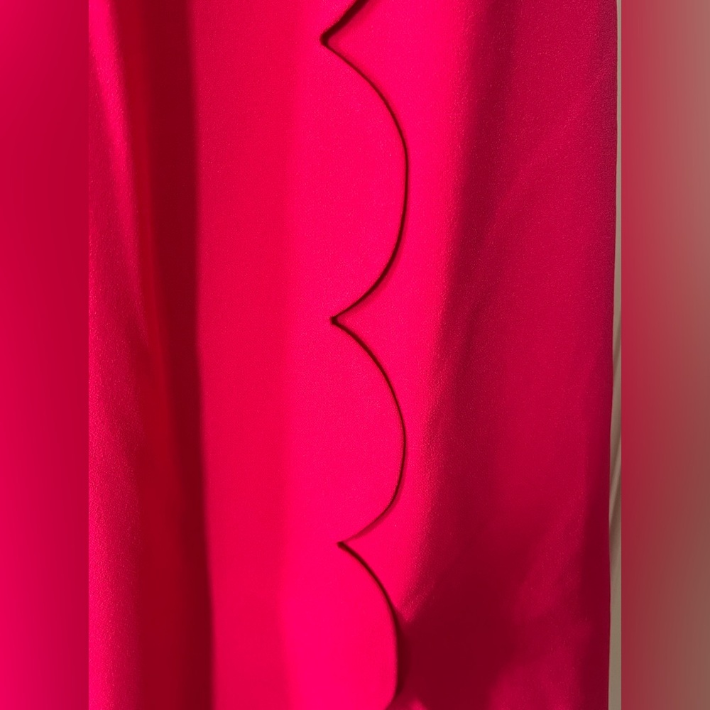Eliza J Vibrant Pink Scalloped Mini Dress Women Size 12 - Picture 9 of 14